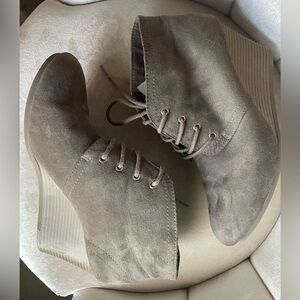 Grey Wedge Ankle Booties - Size 10